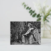 Engel der Knetenbewegung Schwarz-Weiß Postkarte (Stehend Vorderseite)