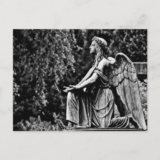 Engel der Knetenbewegung Schwarz-Weiß Postkarte (Vorderseite)