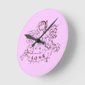 Engel der Liebe Runde Wanduhr (Winkel)