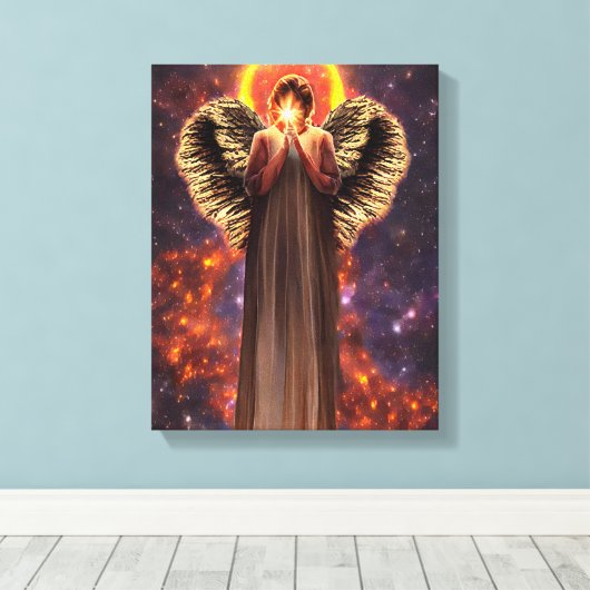 Engel der Liebe und Lichtkunst Leinwanddruck (Insitu (Holzboden))