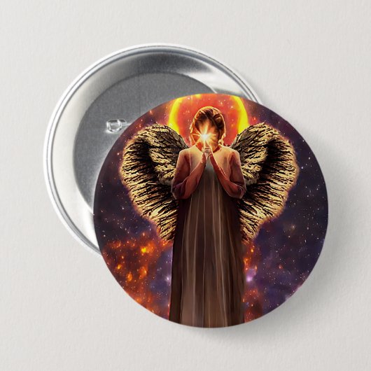 Engel der Liebe und originelle Fantasiekunst Button (Vorne & Hinten)