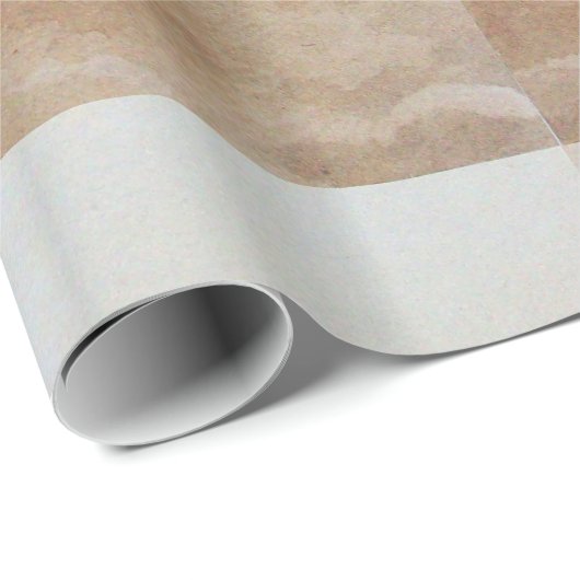 ENGEL, der LYRA ÜBER DEM WOLKEN-Braun SPIELT Geschenkpapier (Rolleneckpunkt)