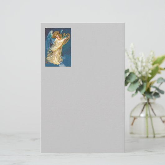 Engel, der Musik auf einer Harfe spielt Briefpapier (Stehend Vorderseite)