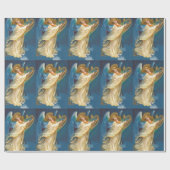 Engel, der Musik auf einer Harfe spielt Geschenkpapier (Flach)