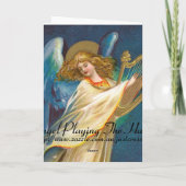 Engel, der Musik auf einer Harfe spielt Karte (Rückseite)