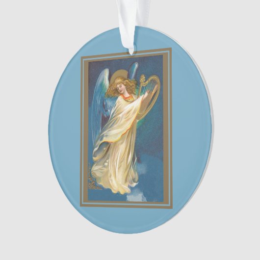Engel, der Musik auf einer Harfe spielt Ornament (Vorderseite)