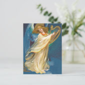 Engel, der Musik auf einer Harfe spielt Postkarte (Stehend Vorderseite)