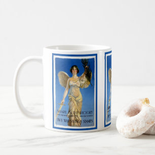 Engel der patriotischen Frau aus der Vintage-Zeit, Kaffeetasse