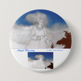 Engel, der ringsum Knopf-Button segnet Button