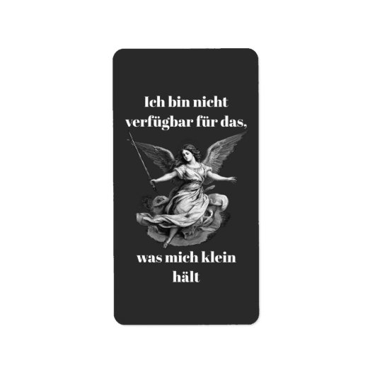 Engel der Unverfügbarkeit  Adressaufkleber (Vorne)