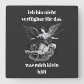Engel der Unverfügbarkeit Quadratische Wanduhr (Vorderseite)