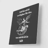 Engel der Unverfügbarkeit Quadratische Wanduhr (Winkel)