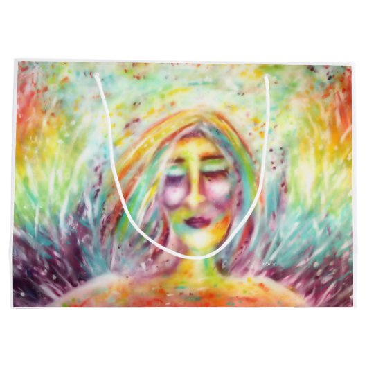 "Engel der Unvollkommenheit" Kunst durch Victoria Große Geschenktüte (Rückseite)