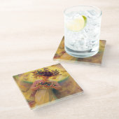 "Engel der Vögel" von Franz Dvorak Glasuntersetzer (Schrägansicht)