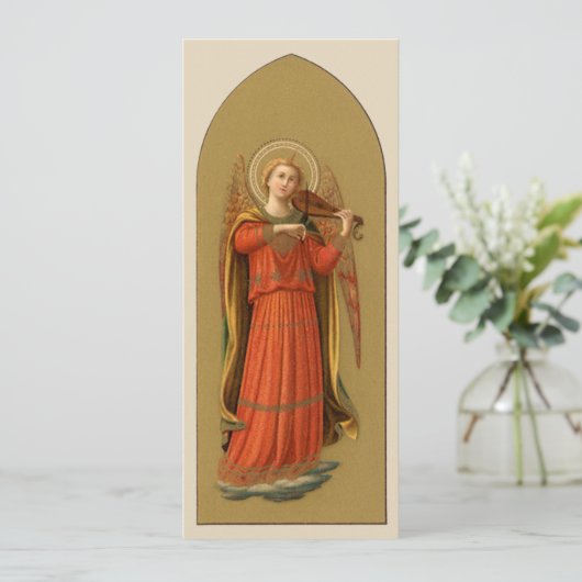 Engel der Weihnachtsmusik, Vintage Renaissance Einladung (Stehend Vorderseite)