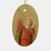 Engel der Weihnachtsmusik, Vintage Renaissance Keramik Ornament (Links)