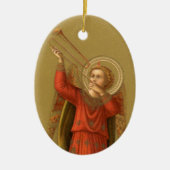 Engel der Weihnachtsmusik, Vintage Renaissance Keramik Ornament (Vorne)