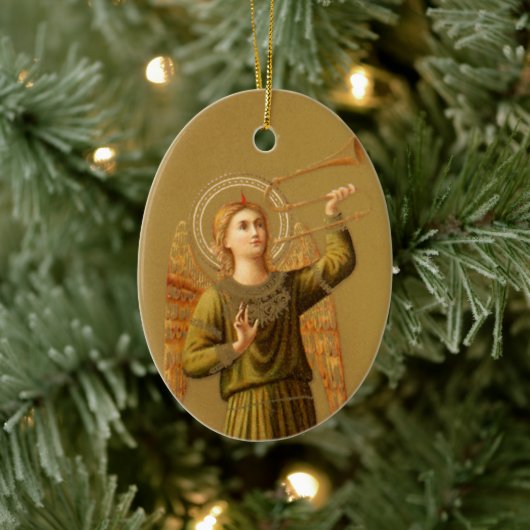 Engel der Weihnachtsmusik, Vintage Renaissance Keramikornament (Baum)
