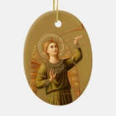 Engel der Weihnachtsmusik, Vintage Renaissance Keramikornament (Hinten)
