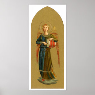 Engel der Weihnachtsmusik, Vintage Renaissance Poster