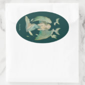 Engel des Friedens 2 Ovaler Aufkleber (Tasche)