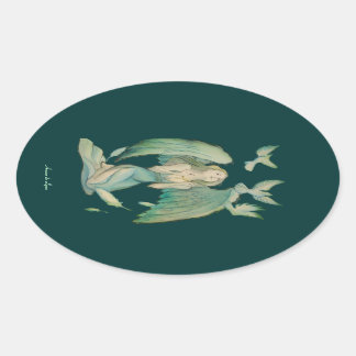 Engel des Friedens 2 Ovaler Aufkleber