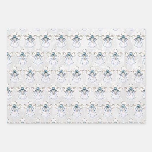 Engel des Glaubens, Blue Ombre Lace, Gemstone Patt Geschenkpapier Set (Vorderseite)
