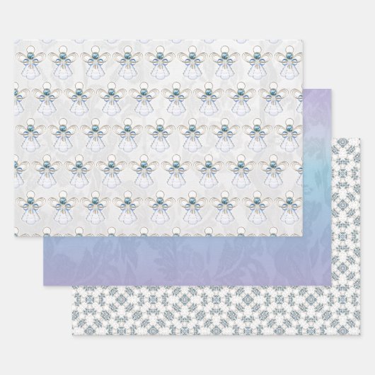 Engel des Glaubens, Blue Ombre Lace, Gemstone Patt Geschenkpapier Set (Set)