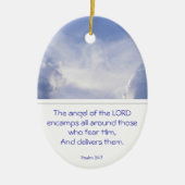 Engel des Herrn Encamps um dich, Psalm 34:7 Keramikornament (Vorne)