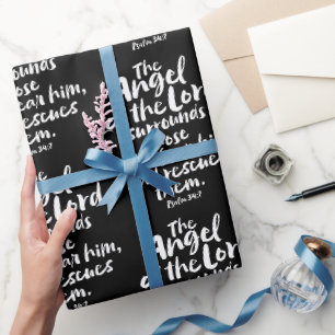 Engel des Herrn rettet Psalm 34:7 Weihnachten Geschenkpapier