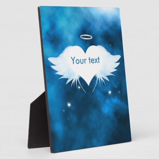 Engel des Herz Display Plaque 8x10 mit Leichtigkei Fotoplatte (Seite)