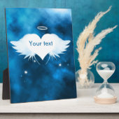 Engel des Herz Display Plaque 8x10 mit Leichtigkei Fotoplatte (Seite)