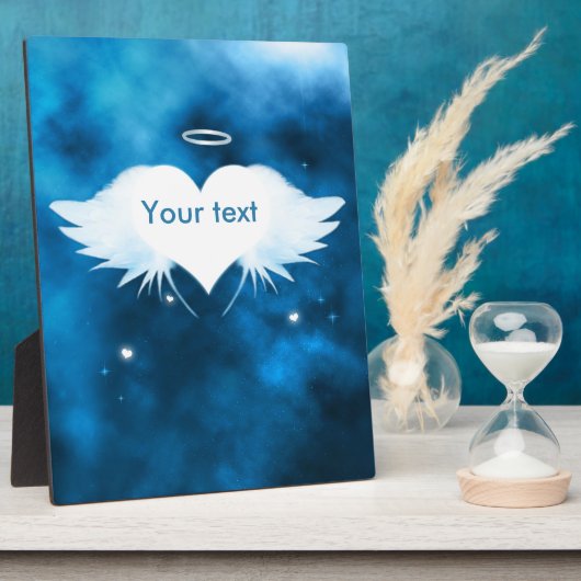 Engel des Herz Display Plaque 8x10 mit Leichtigkei Fotoplatte (Seite)