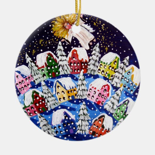 Engel des Joy Round Holiday Ornament (Vorne)