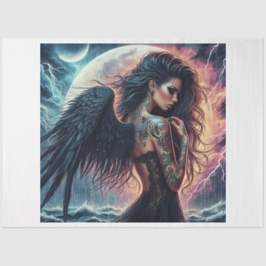 Engel des nächtlichen Gewebes Seidenpapier (Vorderseite)