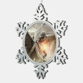 Engel des Unglücks Schneeflocken Zinn-Ornament (Rechts)