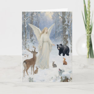 Engel des Weihnachtswaldes Feiertagskarte
