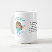 Engel Dezembers Birthstone brünett Kaffeetasse (Vorderseite Links)