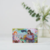 Engel, die eine Tasse Tee essen Visitenkarte (Stehend Vorderseite)