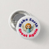 Engel, die Erde wieder groß machen, Niedliche Umwe Button (Vorne & Hinten)