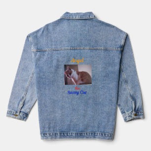 Engel die freche Katzen-Denimjacke Jeansjacke