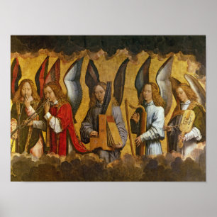 Engel, die Musikinstrumente spielen Poster