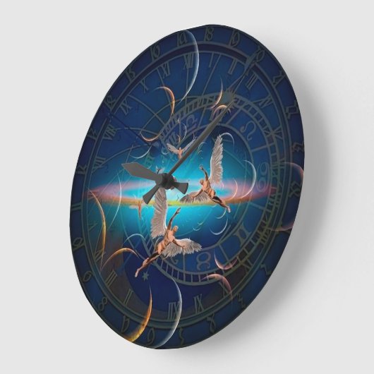 Engel durch die Zeit Große Wanduhr (Winkel)