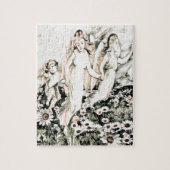 Engel-Engel auf dem Blumen-Gebiet Puzzle (Vertikal)