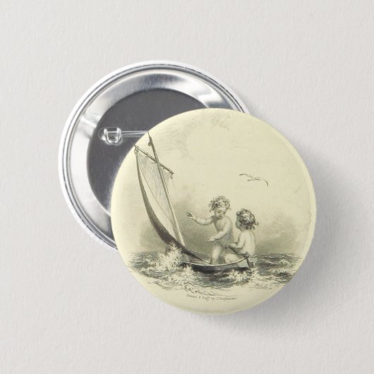 Engel - Engel auf dem Wasser-Stich Button (Vorne & Hinten)