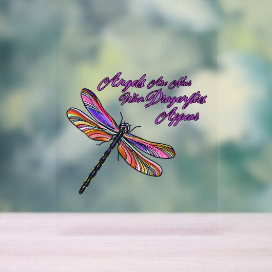 Engel erscheinen, wenn Libellen in der Nähe sind - Acrylschild (Neutral)