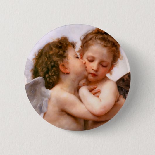 Engel erster Kuss, Bouguereau Button (Vorderseite)