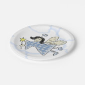 Engel/Fairy (blau) Pappteller (Schrägansicht)