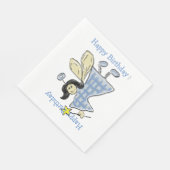 Engel/Fairy (blau) Serviette (Ecke)