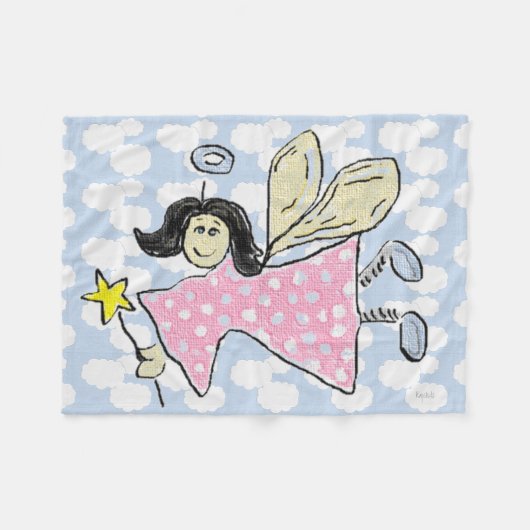 Engel/Fairy in Rosa Fleecedecke (Vorderseite (Horizontal))